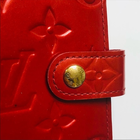 GENUINE LOUIS VUITTON Red Vernis Notebook Agenda Cover PM - Picture 2 of 12
